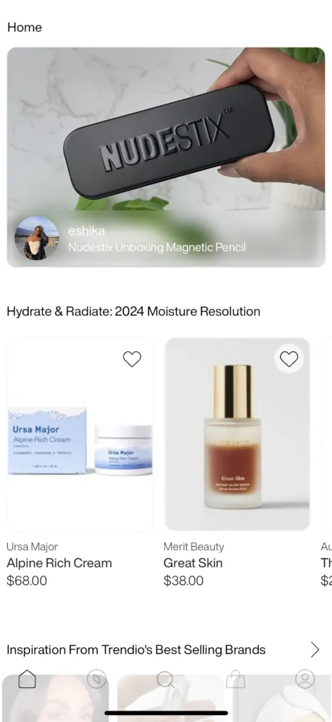 mobile app homepage